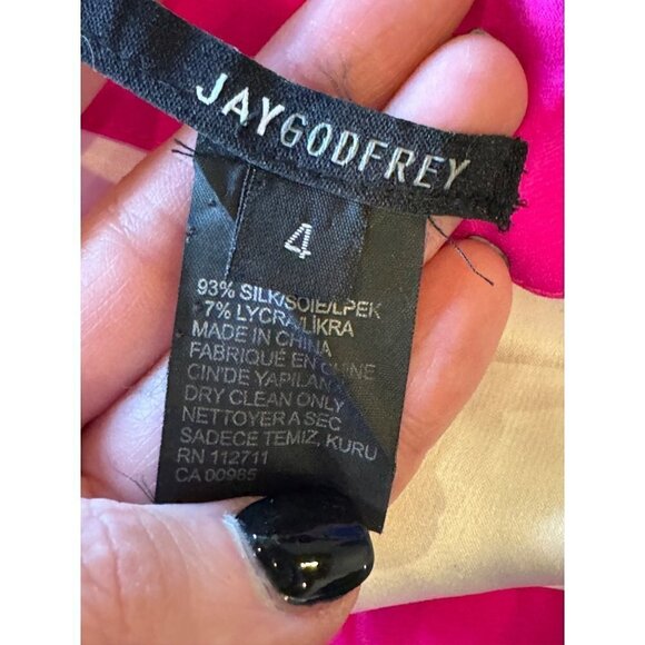 Jay Godfrey Hot Pink Silk Ruched Gathered Sides Mini Skirt Size 4‎ - Picture 6 of 8